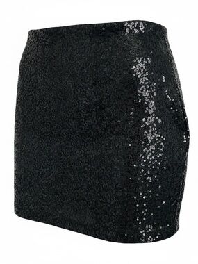 bebe Black Sequin Mini Skirt